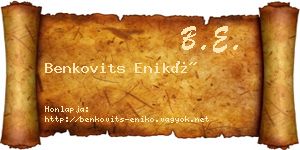 Benkovits Enikő névjegykártya