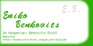 eniko benkovits business card